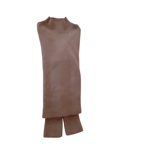 H&M Mock Neck Sweater Tan Cozy Knit‎ Ribbed Long Sleeve XS - Picture 3 of 8